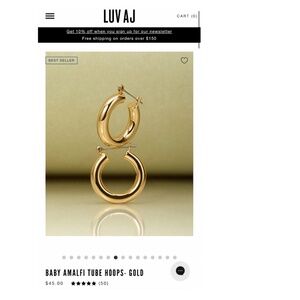 Luv AJ - Baby Amalfi Tube Hoops - Gold - Super Lightweight - Never Worn
